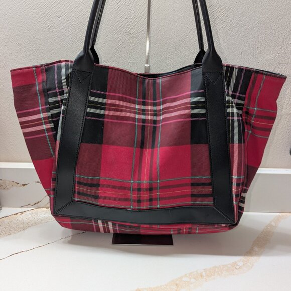 Victoria's Secret limited edition plaid floral tote. EUC! - Picture 5 of 5